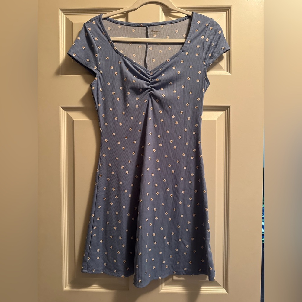No Boundaries Blue Floral Mini Dress